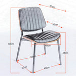 Dining Chairs Set of 2 Mid Century Modern Walnut Bentwood Back - Gray PU Leather