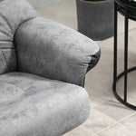 Recliner with Footstool Swivel TV Chair Reclining Function Microfiber Gray