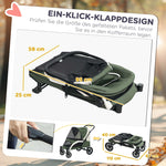 Dog Stroller Foldable, 30 kg, Mesh Windows, Dark Green