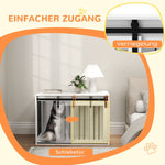 Dog Crate, Sliding Door Ventilation, Chipboard and Steel, White