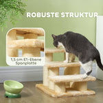 Cat Stairs, 11cm Step Height for Older Pets, Plush Cream