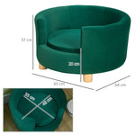 Dog Bed Sofa, Soft Cover & Wooden Legs, 65x64x37cm