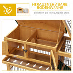 Rabbit Hutch 2 Levels, Outdoor Run, Fir Wood