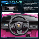 Lamborghini Children's Electric Car with Remote Control, 3-5 km/h for Ages 3-5, Pink