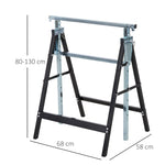 Scaffolding Trestle, Folding Height Adjustable 200 kg, Steel Black