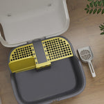 Cat Litter Box, Easy Clean Lockable, White