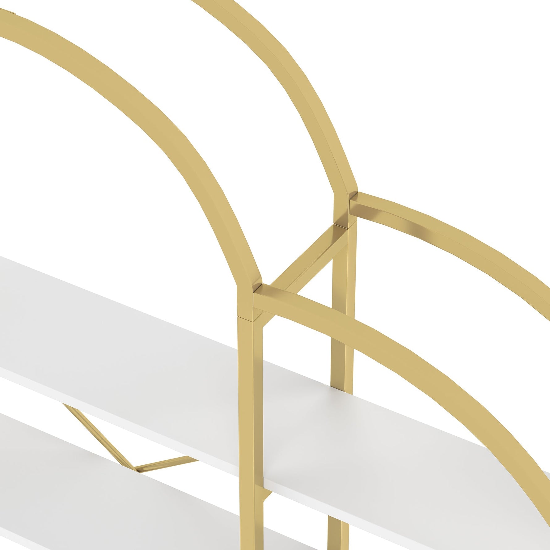 Cloud Shape Display Shelf 170x190cm 5-Tier Storage Steel Tube MDF Gold + White