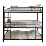 Three-Tier Bed Frame 90x190cm with Ladder & Guardrails