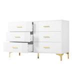 Chest of drawers 6 drawers for living room and bedroom, white