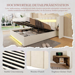 Multifunctional Bed Frame with LED & USB 180x200cm - Velvet