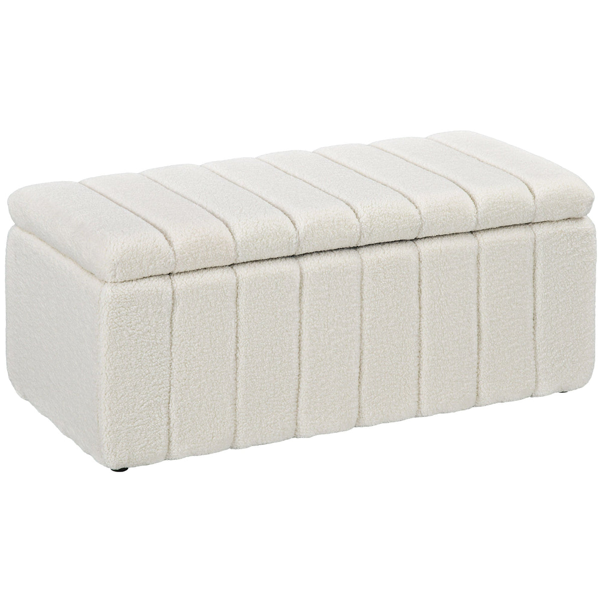 Bench with Storage, Upholstered, Wooden Legs