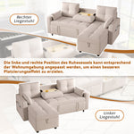 Modern L-shaped Sofa Modular Sofa Bed Pull-out with Storage & Cup Holder, Living Room