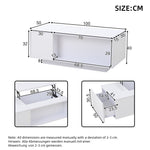 Coffee Table, Height-adjustable with Hidden Storage, LED Light & Drawer, White