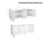 Geometric Sideboard with Irregular Curves Multi-Storage - White