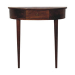 Solid Wood Console, Backless Mounted 1 Drawer, Dark Brown