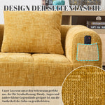 2-Person Sofa, Plush Cushion Side Pockets, Yellow