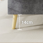 Modern Minimalist Soft Bed, Comfortable Headboard, Low Box Frame, Gray