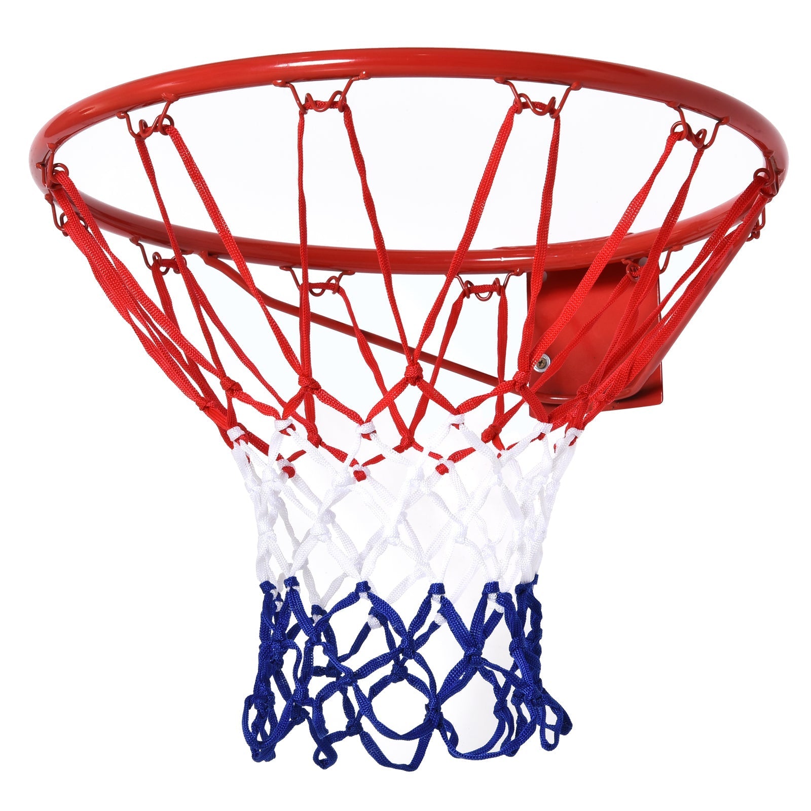Basketball hoop net 46 cm, steel tube & nylon, red blue white