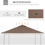 Replacement Roof 2.93x2.93m Gazebo Cover Sunshade Polyester Coffee