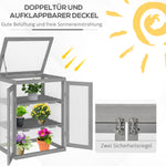 Greenhouse Cold Frame 3-Tier 2-Door Weatherproof Wood/Polycarbonate Dark Grey