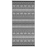 Outdoor Rug, Robust Weatherproof Foldable Boho, Black and White