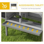 Rabbit Hutch Winterproof Hinged Roof 84x43x70 cm Fir Wood, Grey