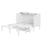 Wall Bed, 140x200 cm, Slatted Frame, White