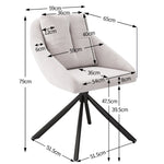 Swivel Dining Chair Modern Ergonomic - Beige Velvet