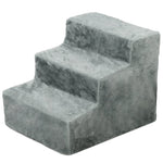 Dog Stairs 3-Step Pet Plush, Light Grey