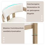 2 Solid Wood Dining Chairs Comfortable Modern Style Linen Fabric Natural Color