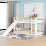 Bunk Bed 90x200cm with Slide, Solid Wood Frame for Kids & Teens, White