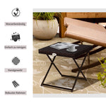 Garden Table Side Table, Foldable 40x40x40 cm, Polyrattan Metal Brown
