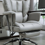 Office Chair, Ergonomic Swivel with Footrest, Light Grey
