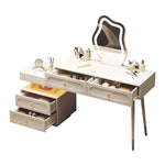Dressing Table Set with LED Mirror & 4 Drawers, White