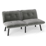 Foldable Futon Sofa Bed 2-Seater Guest Bed - Grey