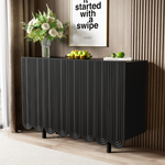 Sideboard with Teardrop-Shaped Molded Doors and Buffer Hinges