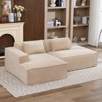 Economy Textile Sofa, 235 cm Wide with Two Cushions and Pencil Case, Modern and Comfortable, Textile