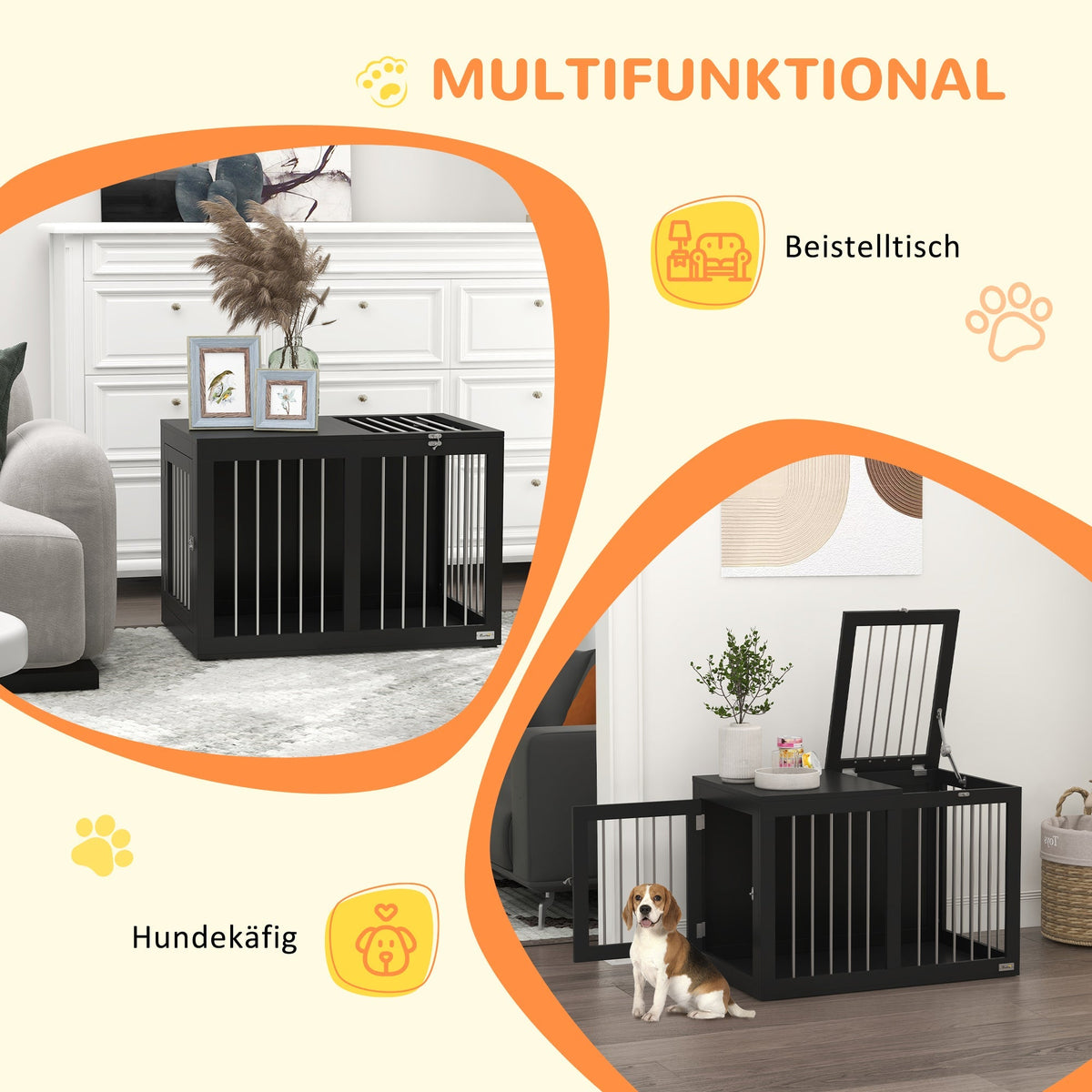Dog Cage, Home Kennel Pet Crate, Transport, Black