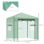 Greenhouse/Tomato House Roll-Up Door Window 238x178x240cm PE Steel Dark Green
