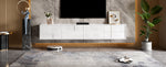 Modern TV Stand 170cm, Floating/Freestanding, 3 Doors 2 Drawers, High-Gloss White