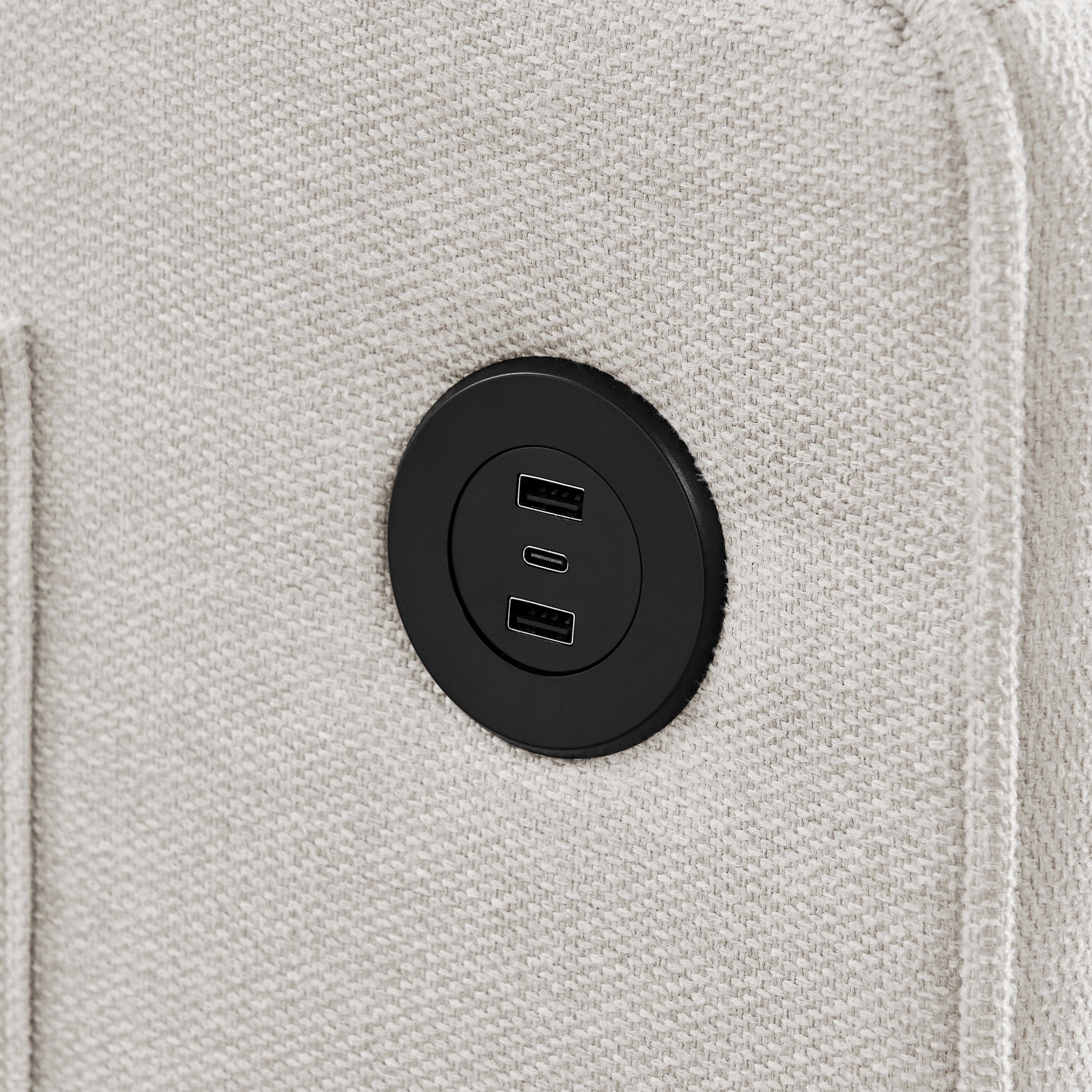 3-in-1 Sofa Bed Slide-to-Transform USB Charging - Beige