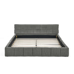Double Bed 140x200cm Square Quilted, Dark Grey Chenille