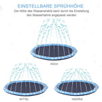 Splash Sprinkler Pad, 150 cm Anti-Slip Water Play Mat, PVC Blue