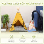 Pet Bed, Teepee Design with Soft Cushion & Floor Mat, for Dogs and Cats, Fabric