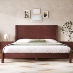 Platform Bed with Headboard and Slatted Base, 160x200cm, Brown