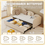 SOFTSEA Twin Size Daybed with Storage Drawers, Modern Sofa Bed, Velvet Upholstered