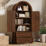 Sideboard Wickerwork Arch Style Double Drawers Storage Vintage