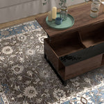Coffee Table with Lifting Function & Storage, Steel in Walnut Black