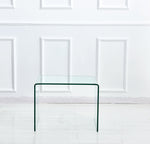 Tempered Glass Side Table, Transparent End Table and Sofa Table, Clear Bent Glass