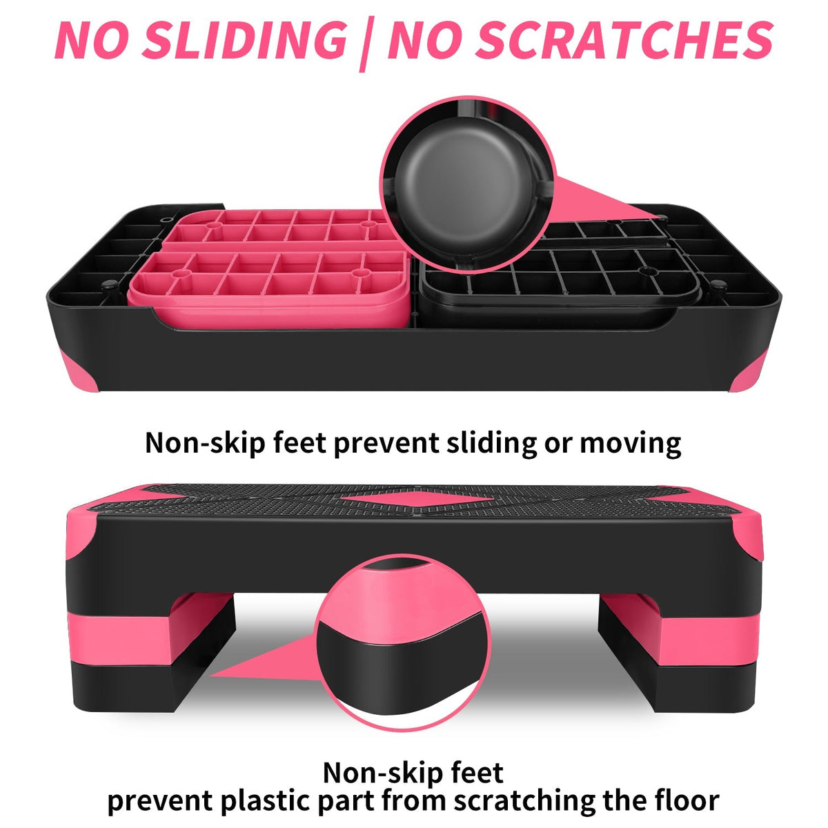 Aerobic Step Platform Adjustable Height 68.5cm Deck 10/15/20cm